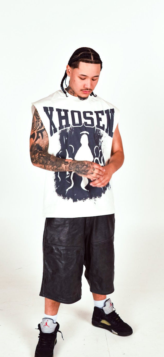 WHITE XHOSEN SLEEVELESS TEE